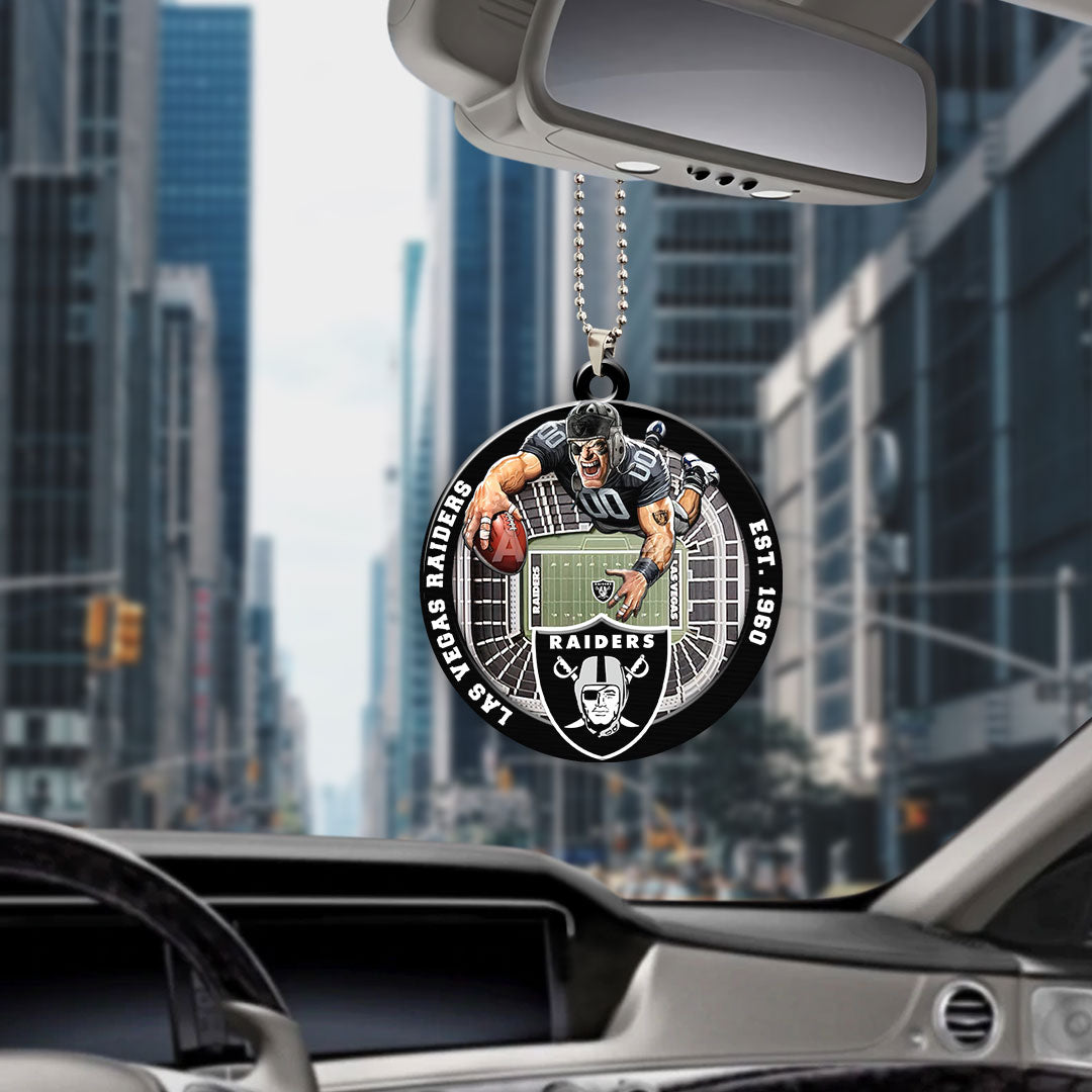 Las Vegas Raiders Custom shape 2-sided Acrylic Car Ornament – HOATT12585