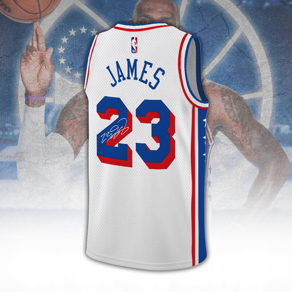 LeBron James x Philadelphia 76ers V-Neck Basketball Jersey – TANTN24499