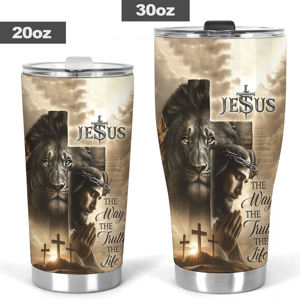 Lion Cross Resurrection Christian Tumbler Cup – TANTN16188