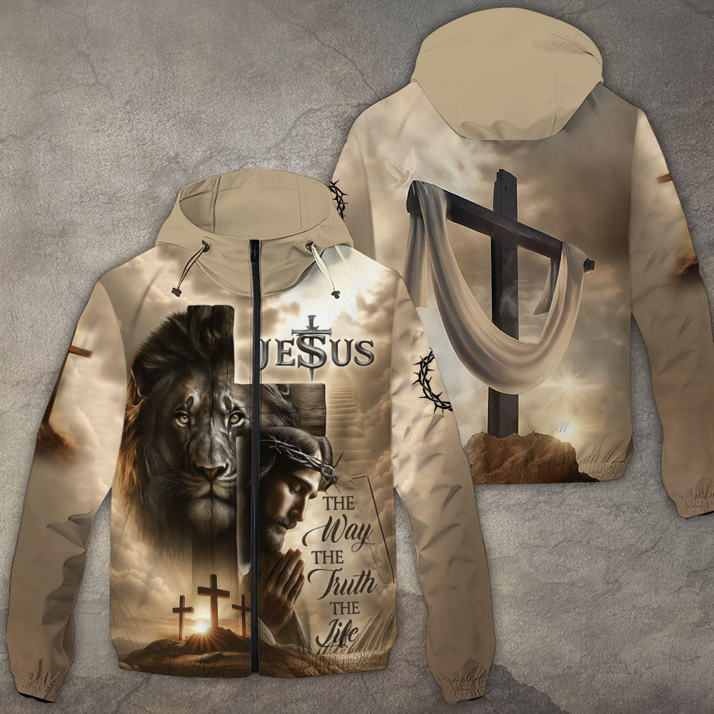 Lion Cross Resurrection Christian 3D Windbreaker Jacket – TANTN16189