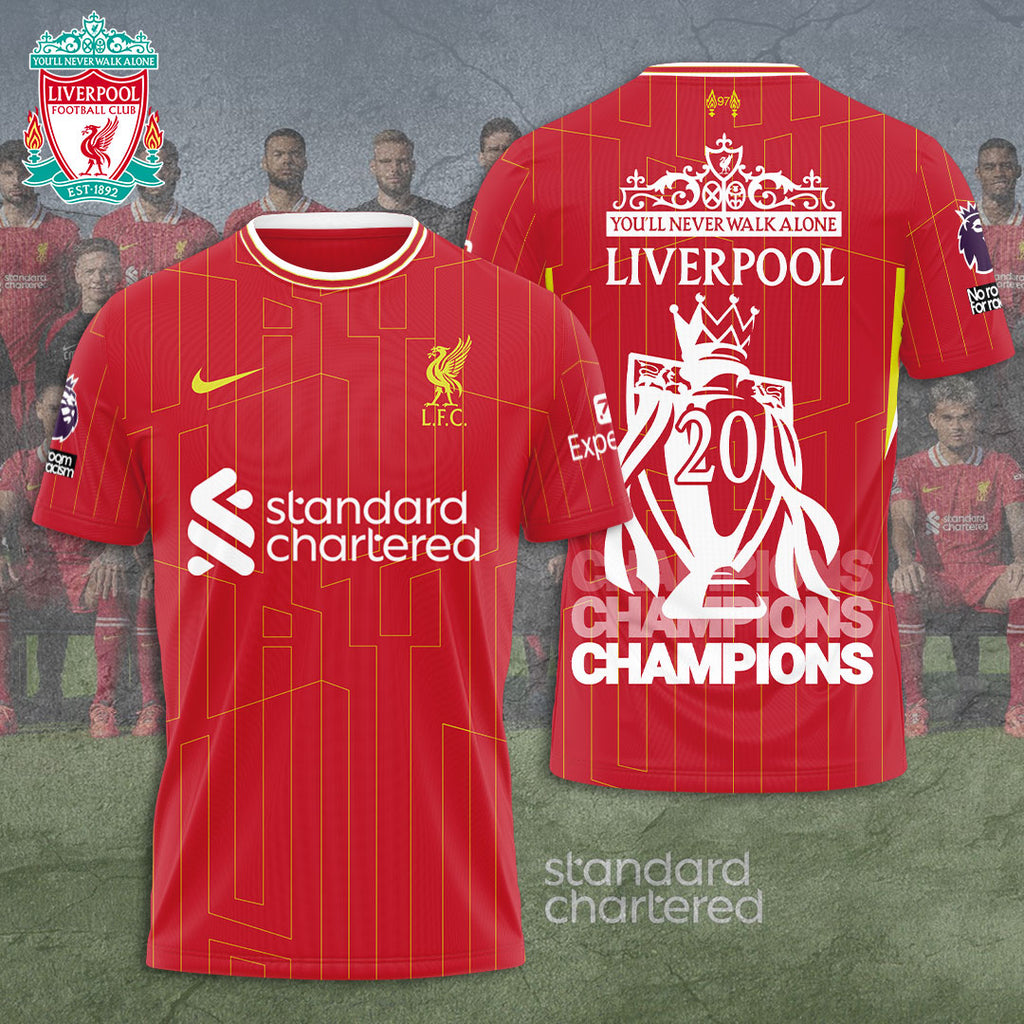 Liverpool FC 2024/25 Premier League Champions 3D Apparel – TANTN 12368