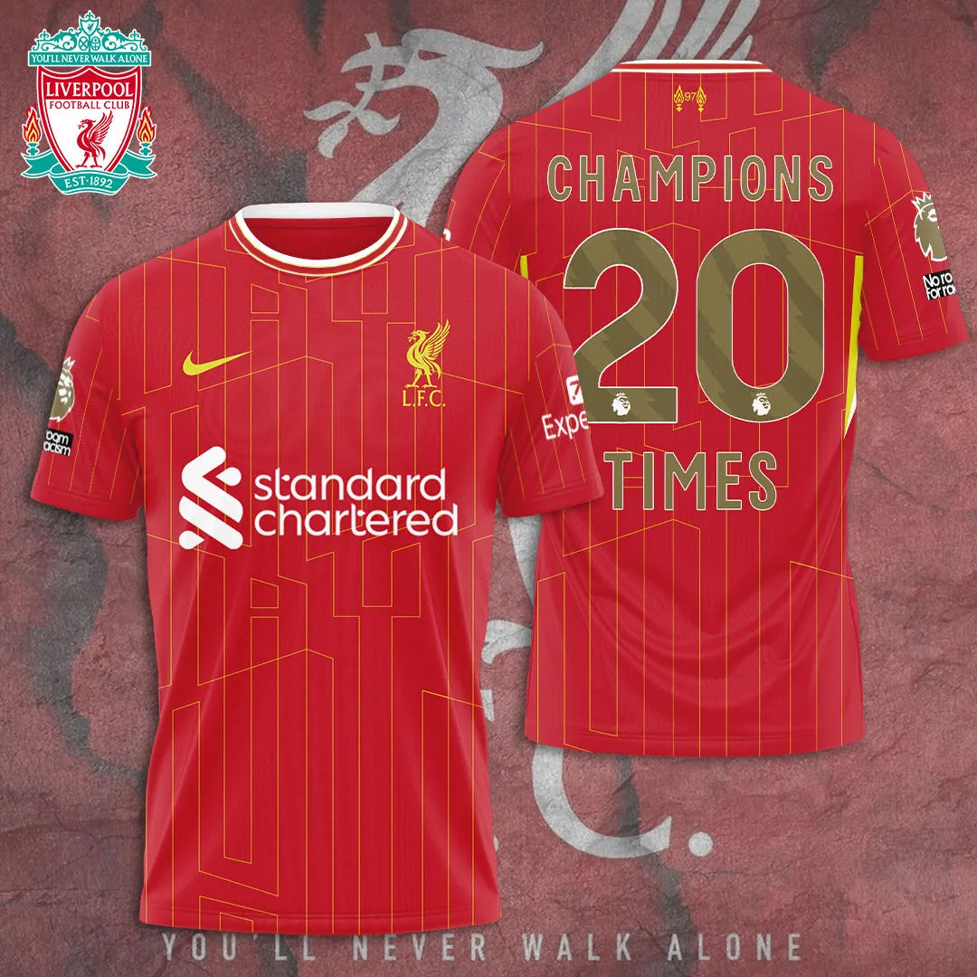 Liverpool FC 2024/25 Premier League Champions 3D Apparel – TANTN 12391