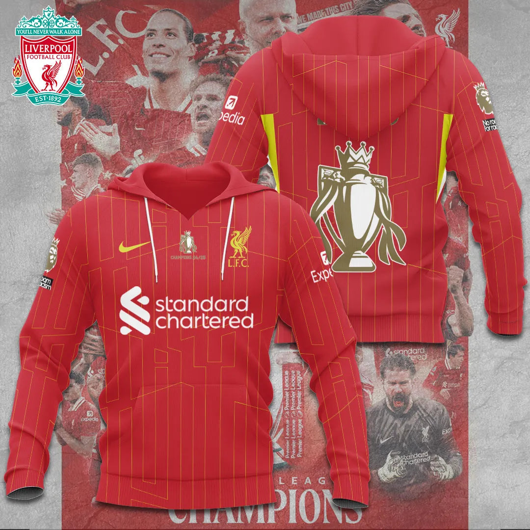 Liverpool FC 2024/25 Premier League Champions 3D Apparel – TANTN 12393