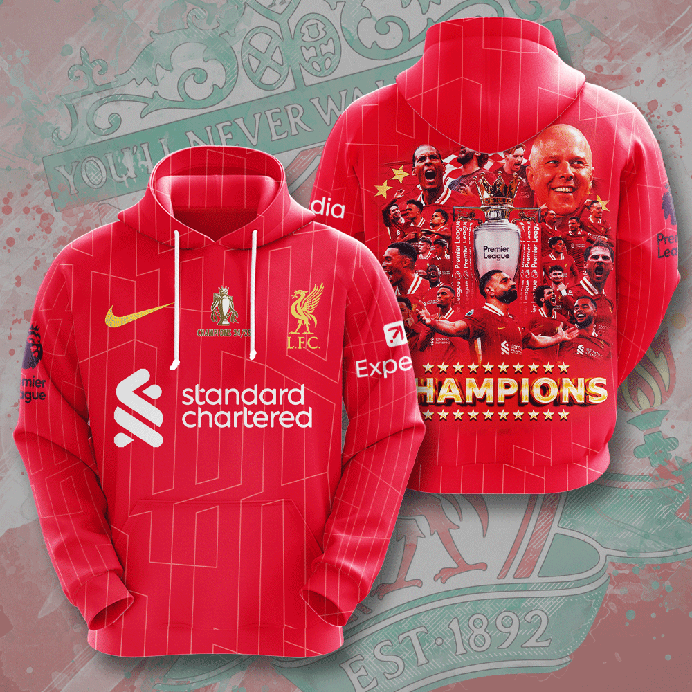 Liverpool FC 2024/25 Premier League Champions 3D Apparel – MAITM 10859