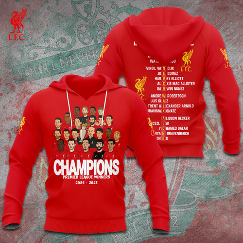 Liverpool FC 2024/25 Premier League Champions 3D Apparel – TANTN 12702