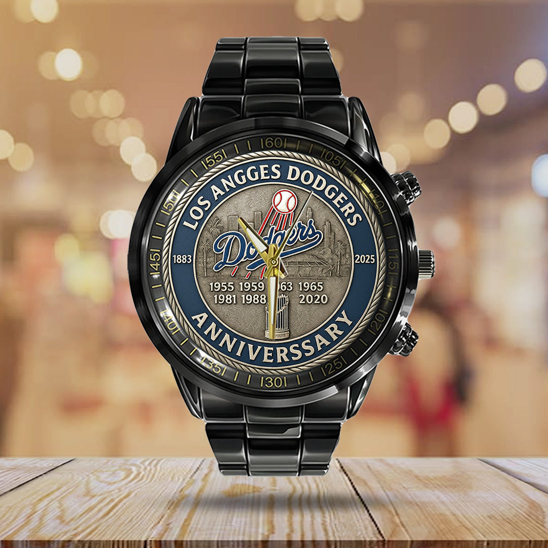 Los Angeles Dodgers 2025 Black Stainless Steel Watch – TANTN16144