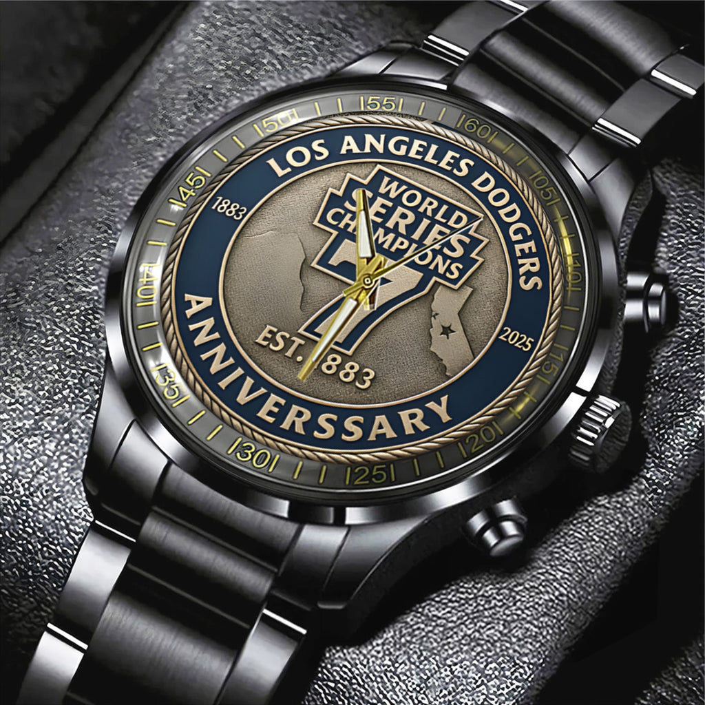 Los Angeles Dodgers 2025 Black Stainless Steel Watch – TANTN16145