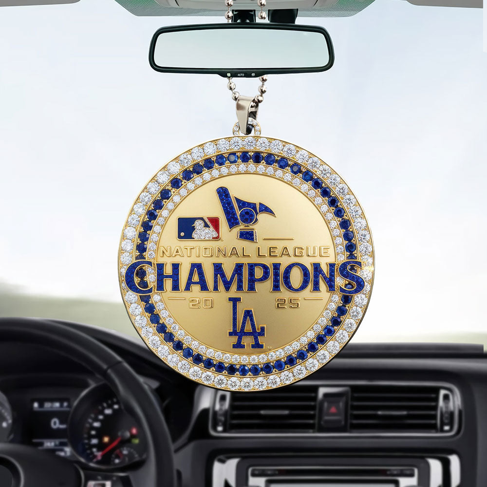 Los Angeles Dodgers 2025 National League Custom shape 2-sided Acrylic Car Ornament – MAITM13543