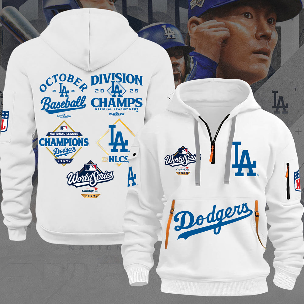 Los Angeles Dodgers World Series 2025 2D Quarter Zip Hoodie – MAITM13526