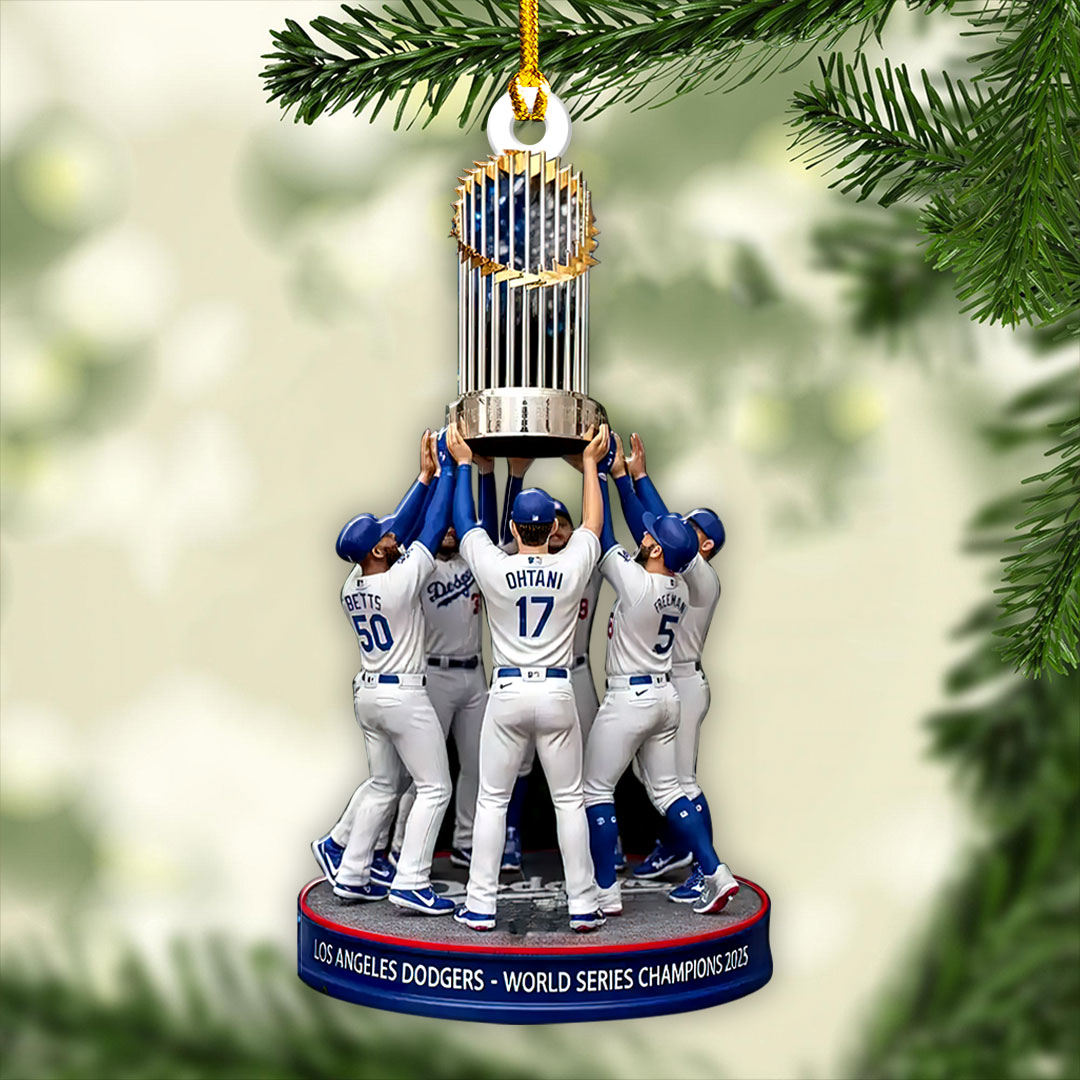 Los Angeles Dodgers 2025 World Series Champions Custom Shape 2-sided Acrylic Ornament – HOATT14327