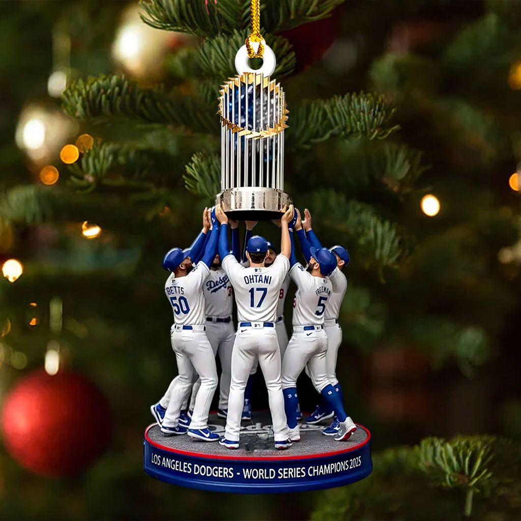 Los Angeles Dodgers 2025 World Series Champions Custom Shape 2-sided Acrylic Ornament – HOATT14327