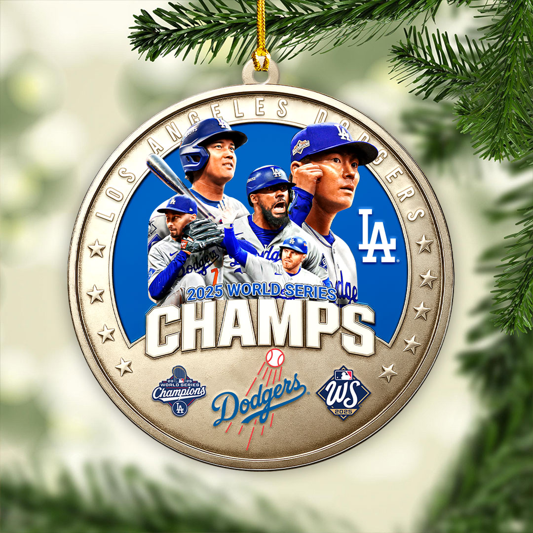 Los Angeles Dodgers 2025 World Series Champions Custom Shape 2-sided Acrylic Ornament – HOATT14357