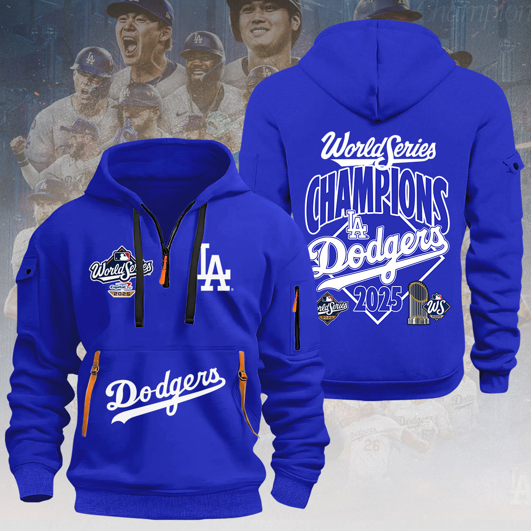 Los Angeles Dodgers 2025 World Series Champions 2D Quarter Zip Hoodie – HOATT14282