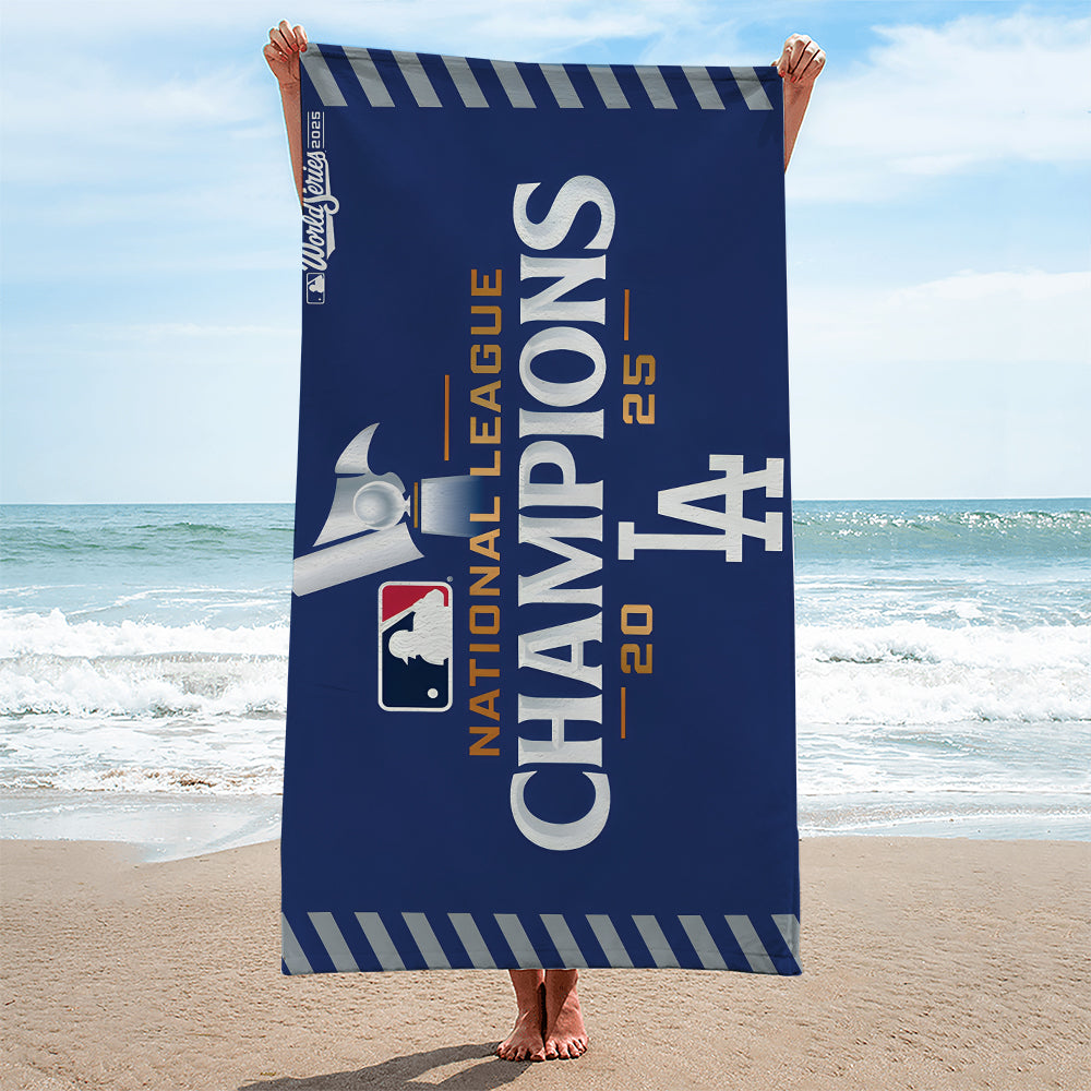 Los Angeles Dodgers 2025 National League Champions Rectangle Beach Towel – TANTN17583