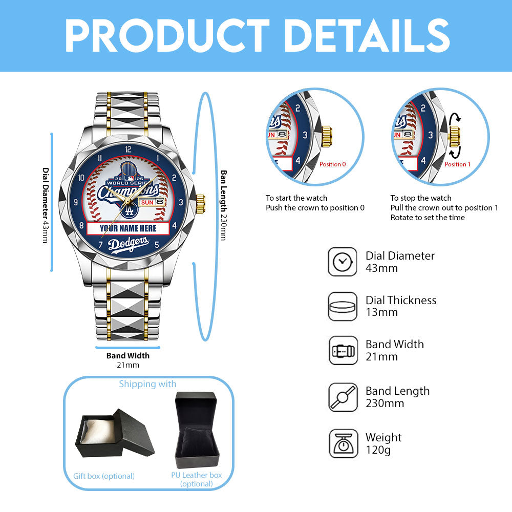 Personalized Los Angeles Dodgers World Series 2025 Alloy Luxury Quartz Watch – TANTN18223