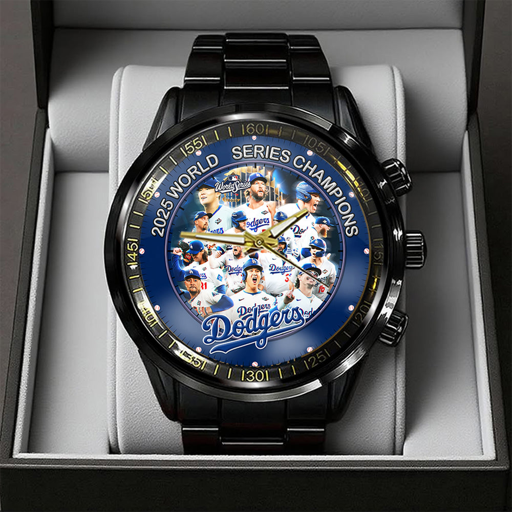 Los Angeles Dodgers World Series 2025 Black Stainless Steel Watch – TANTN18256