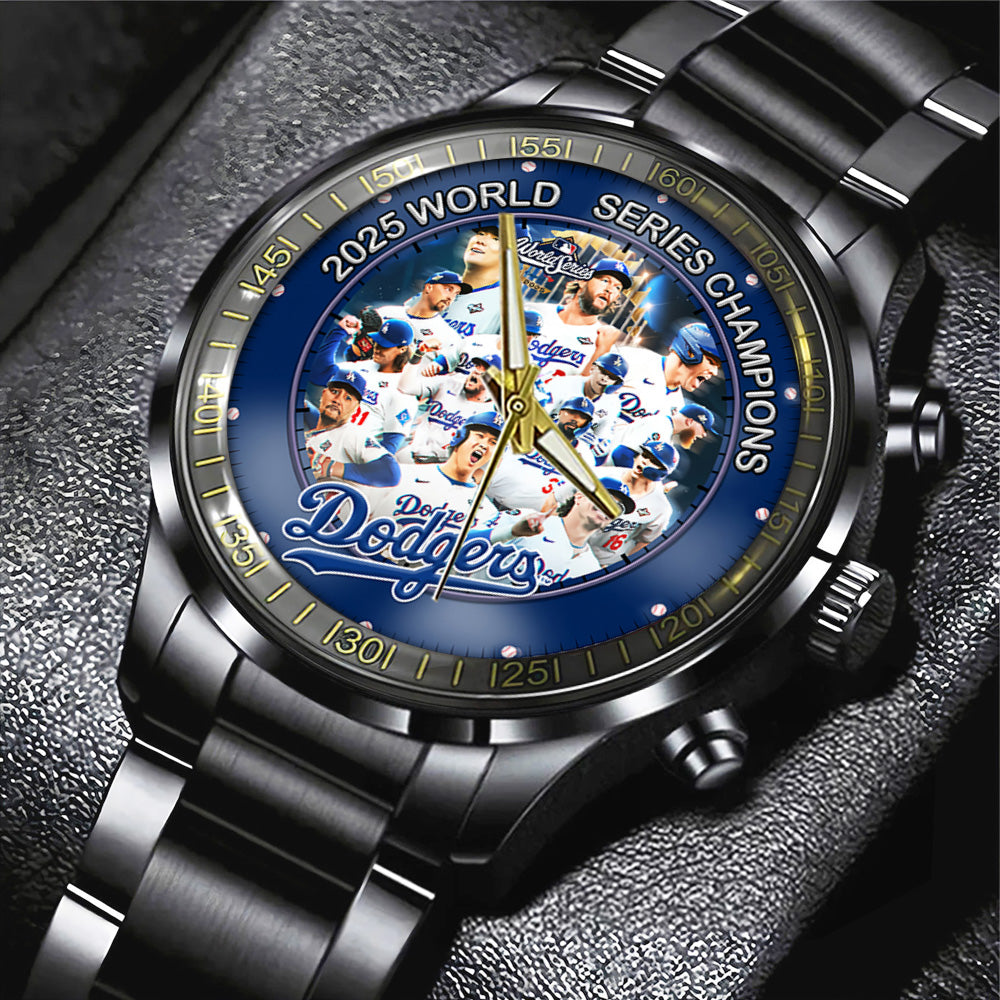 Los Angeles Dodgers World Series 2025 Black Stainless Steel Watch – TANTN18256