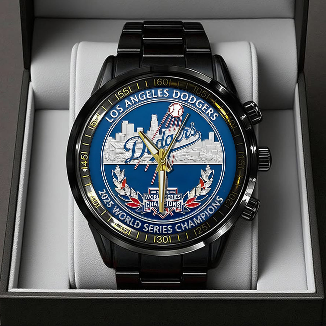 Los Angeles Dodgers World Series 2025 Black Stainless Steel Watch – TANTN18570