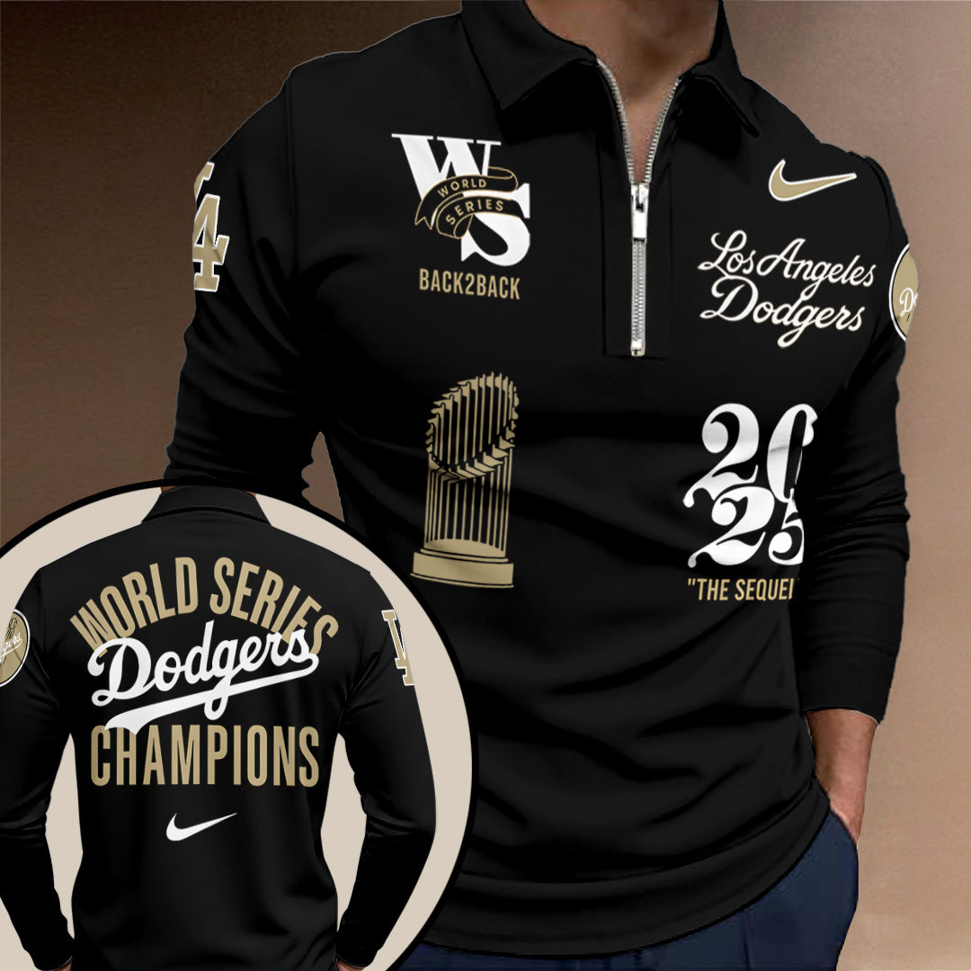 Los Angeles Dodgers World Series 2025 Zip Polo Shirt – TANTN19672