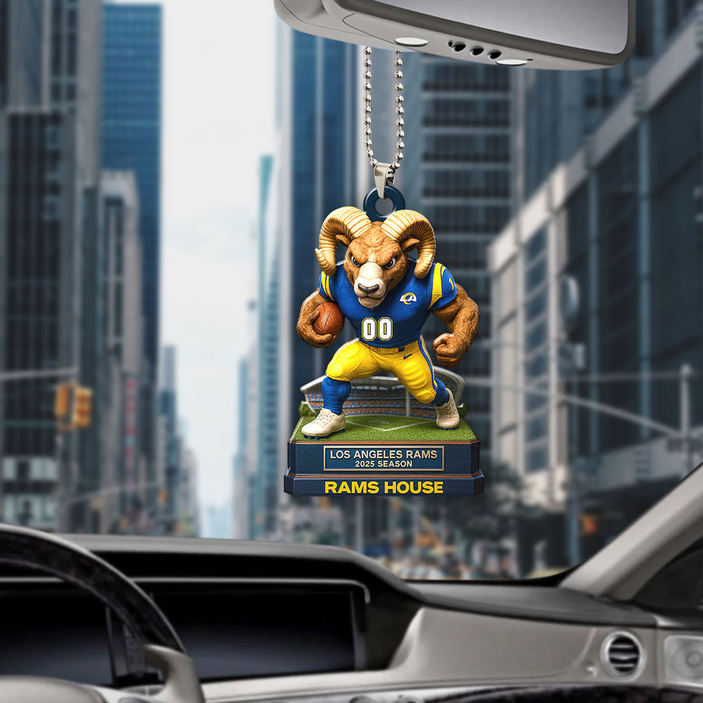 Los Angeles Rams 2025 Season Custom shape 2-sided Acrylic Car Ornament – HOATT13675