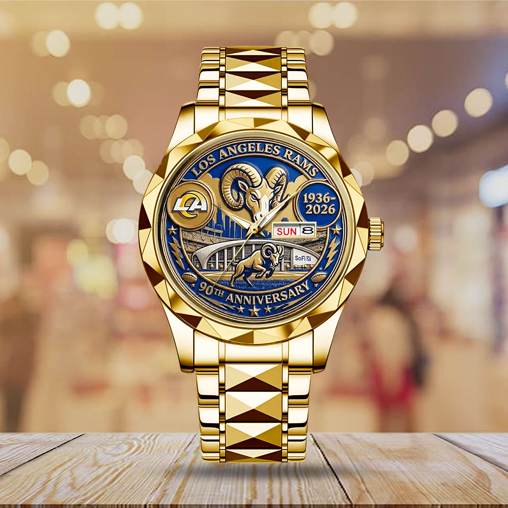Los Angeles Rams 90th Anniversary Alloy Luxury Quartz Watch – MAITM14252