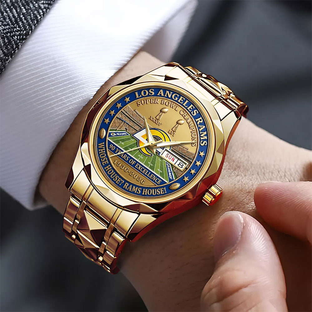 Los Angeles Rams 90th Anniversary Alloy Luxury Quartz Watch – MAITM14253