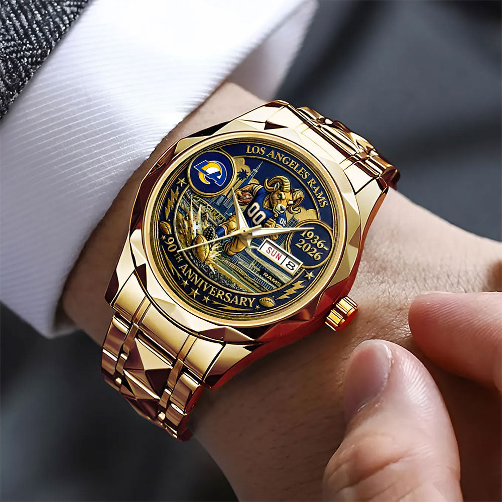 Los Angeles Rams 90th Anniversary Alloy Luxury Quartz Watch – MAITM14511