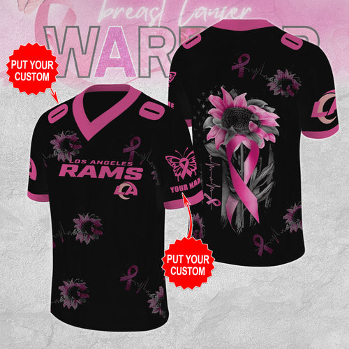 Personalized Los Angeles Rams x Breast Cancer Awareness 3D Football Jersey – MAITM12853