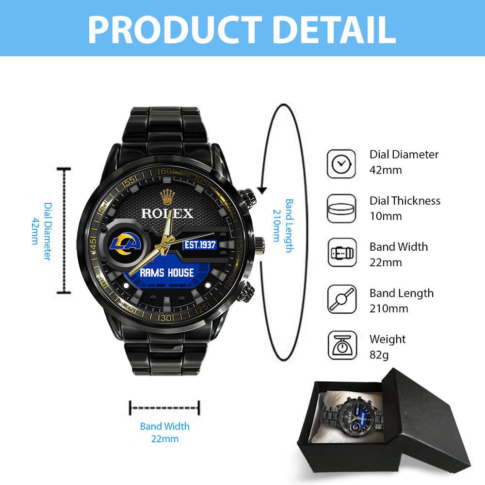 Los Angeles Rams x Rolex Black Stainless Steel Watch – MAITM13213