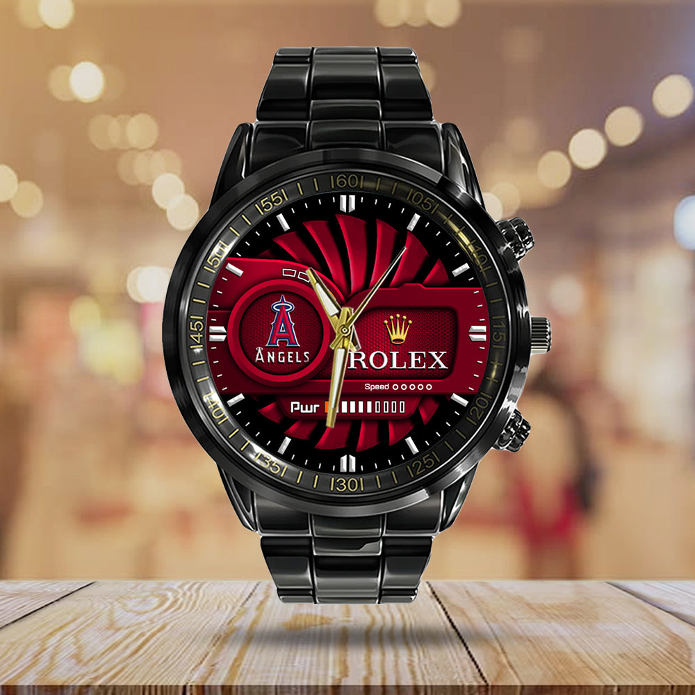 Los Angeles Angels Black Stainless Steel Watch – MAITM13435