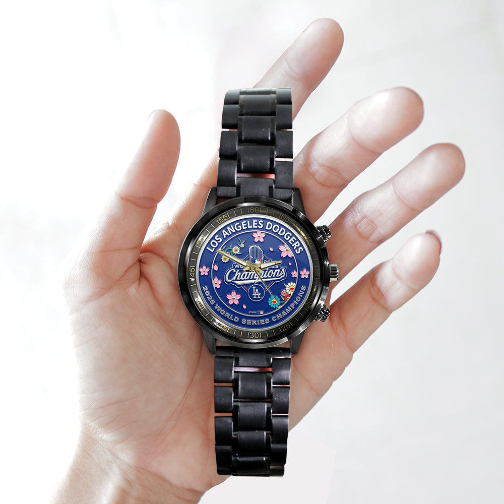 Los Angeles Dodgers Black Stainless Steel Watch – TMTHU1907