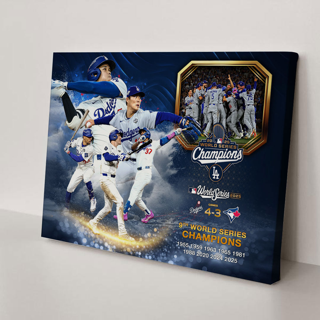 Los Angeles Dodgers 2025 World Series Champions Rectangle Canvas With Inner Frame – HOATT14261