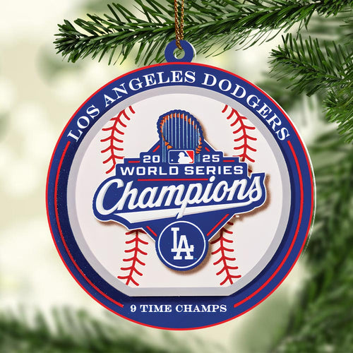 Los Angeles Dodgers 2025 World Series Champions Custom Shape 2-sided Acrylic Ornament – HOATT14345