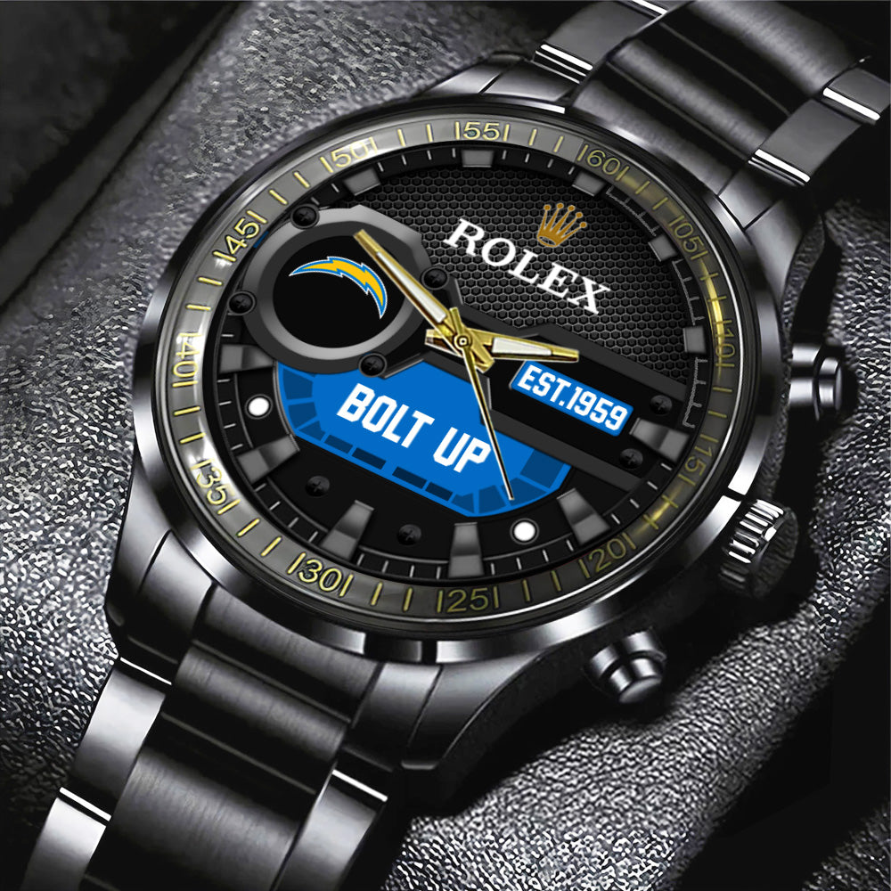 Los Angeles Chargers x Rolex Black Stainless Steel Watch – MAITM13212