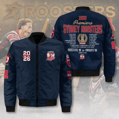 Sydney Roosters 2026 NRL Premiers 3D Bomber Jacket – MAITM15302