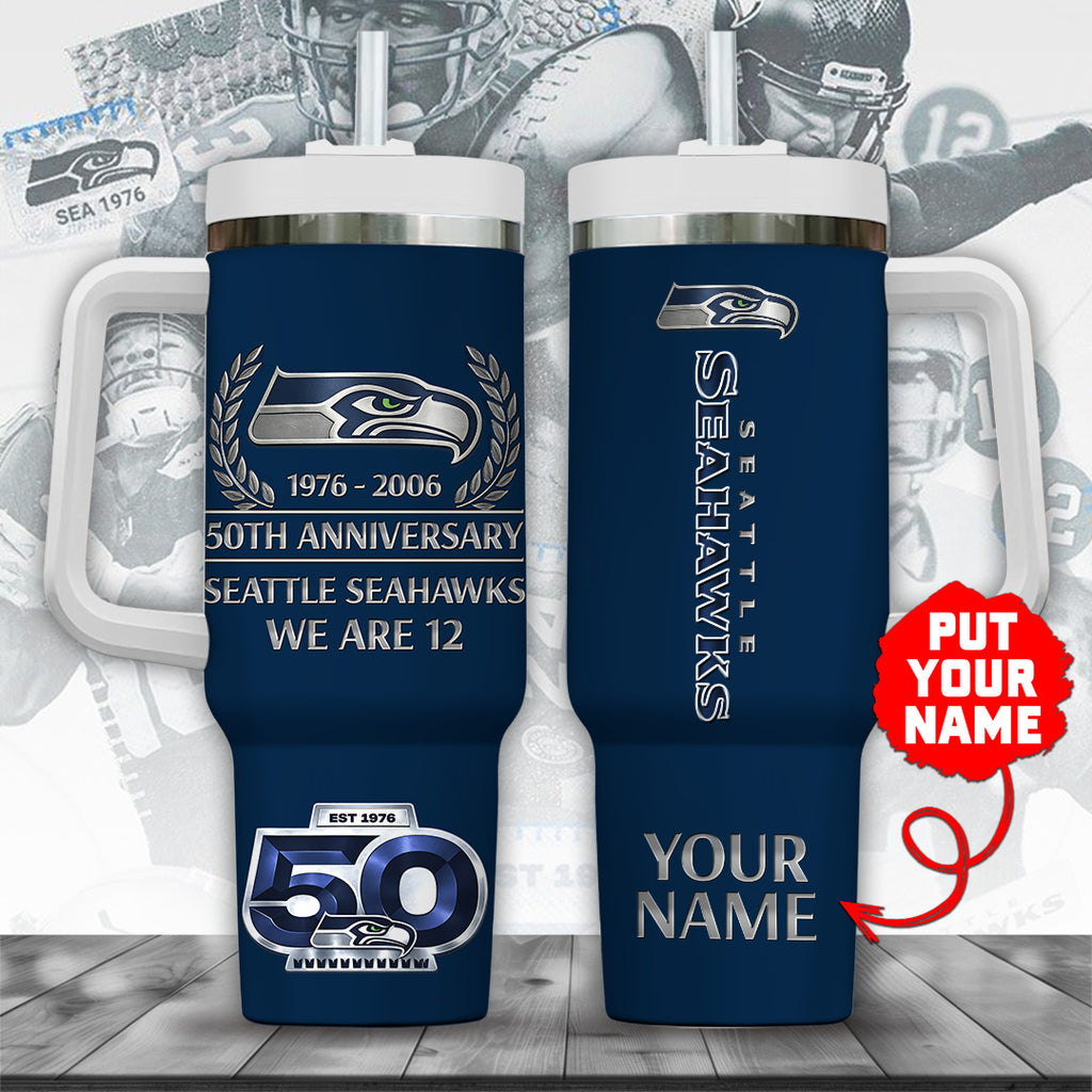 Personalized Seattle Seahawks 50th Anniversary 40oz Tumbler – MAITM14471