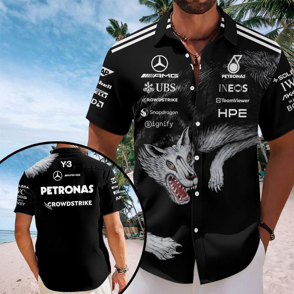 Mercedes AMG Petronas F1 Team x Y-3 Short Sleeve Button-Down Shirt – TANTN23565