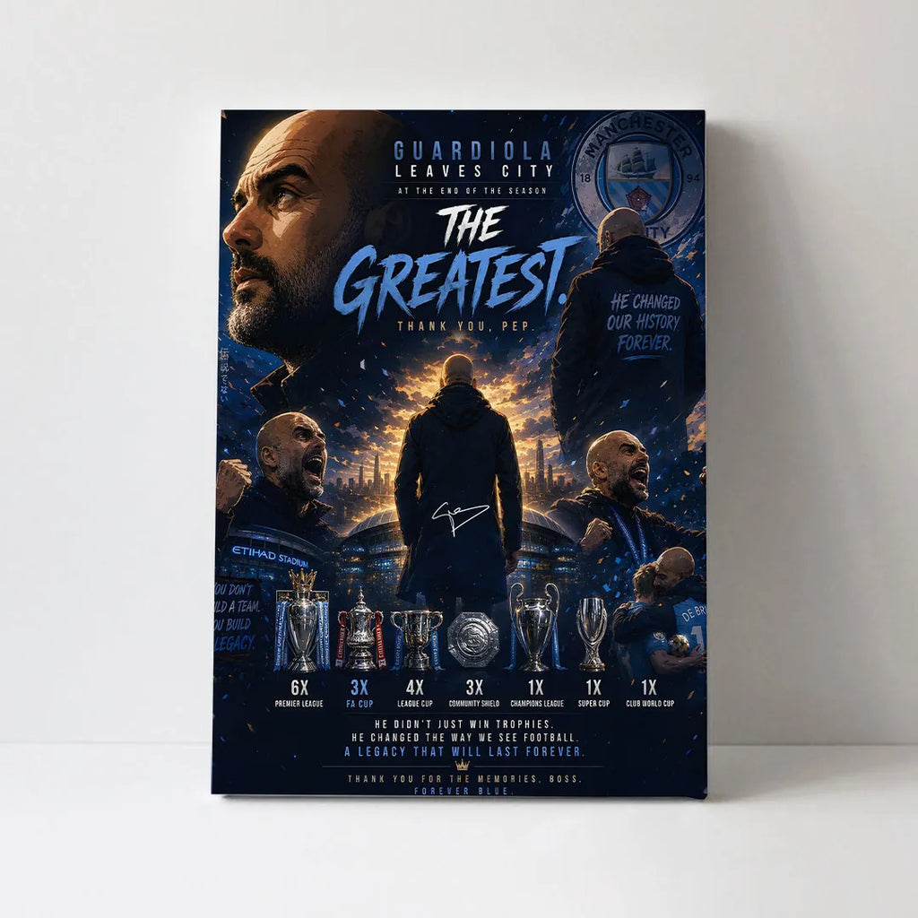 Manchester City x Pep Guardiola Rectangle Canvas With Inner Frame – TANTN22992