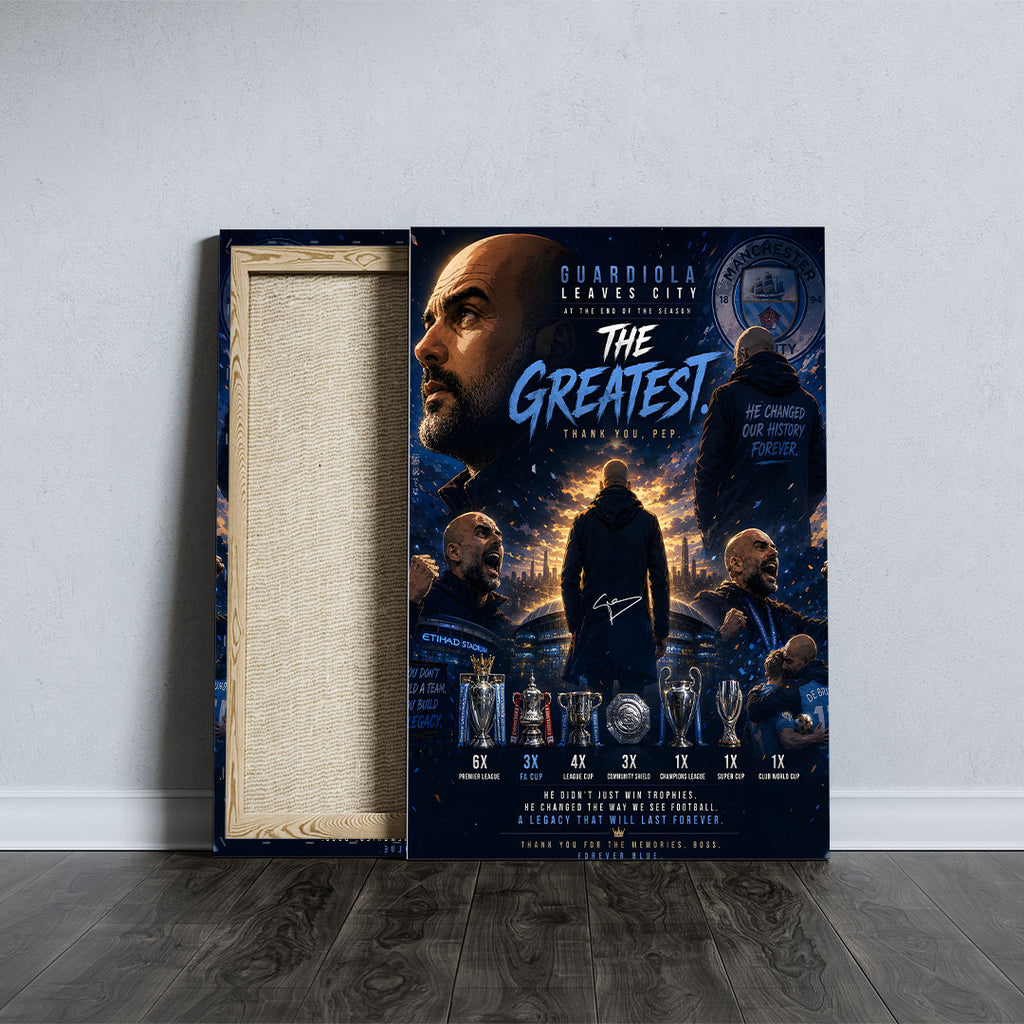 Manchester City x Pep Guardiola Rectangle Canvas With Inner Frame – TANTN22992