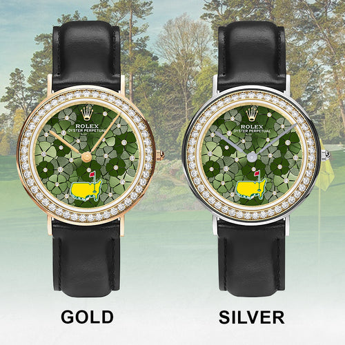 Masters Tournament x Rolex Black Stitched Leather Watch – MAITM15104