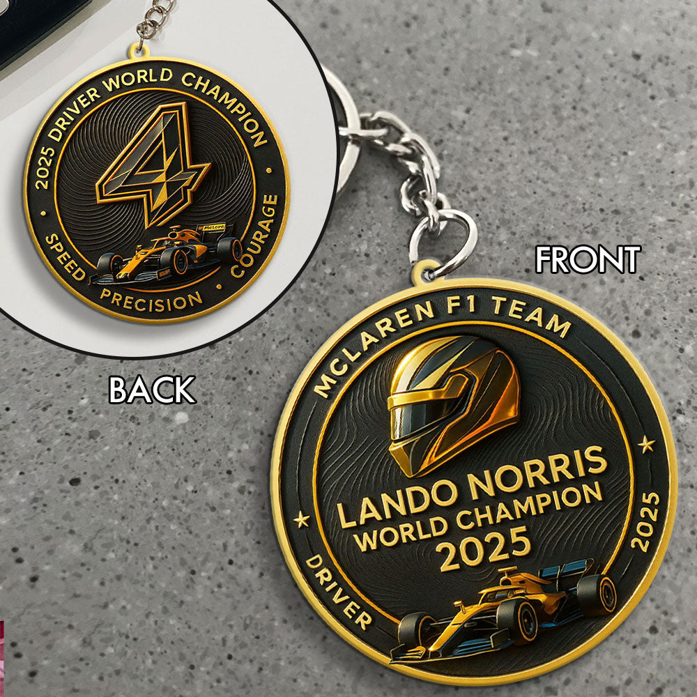 McLaren x Lando Norris 2025 World Champion Custom Shape 2-sided Keychain – MAITM14023