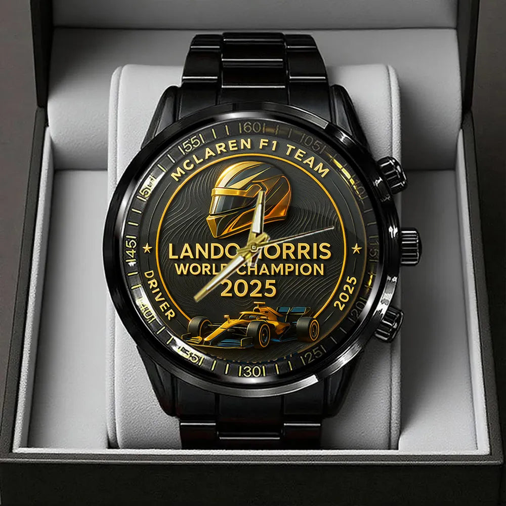 McLaren x Lando Norris World Champions 2025 Black Stainless Steel Watch – TANTN19230
