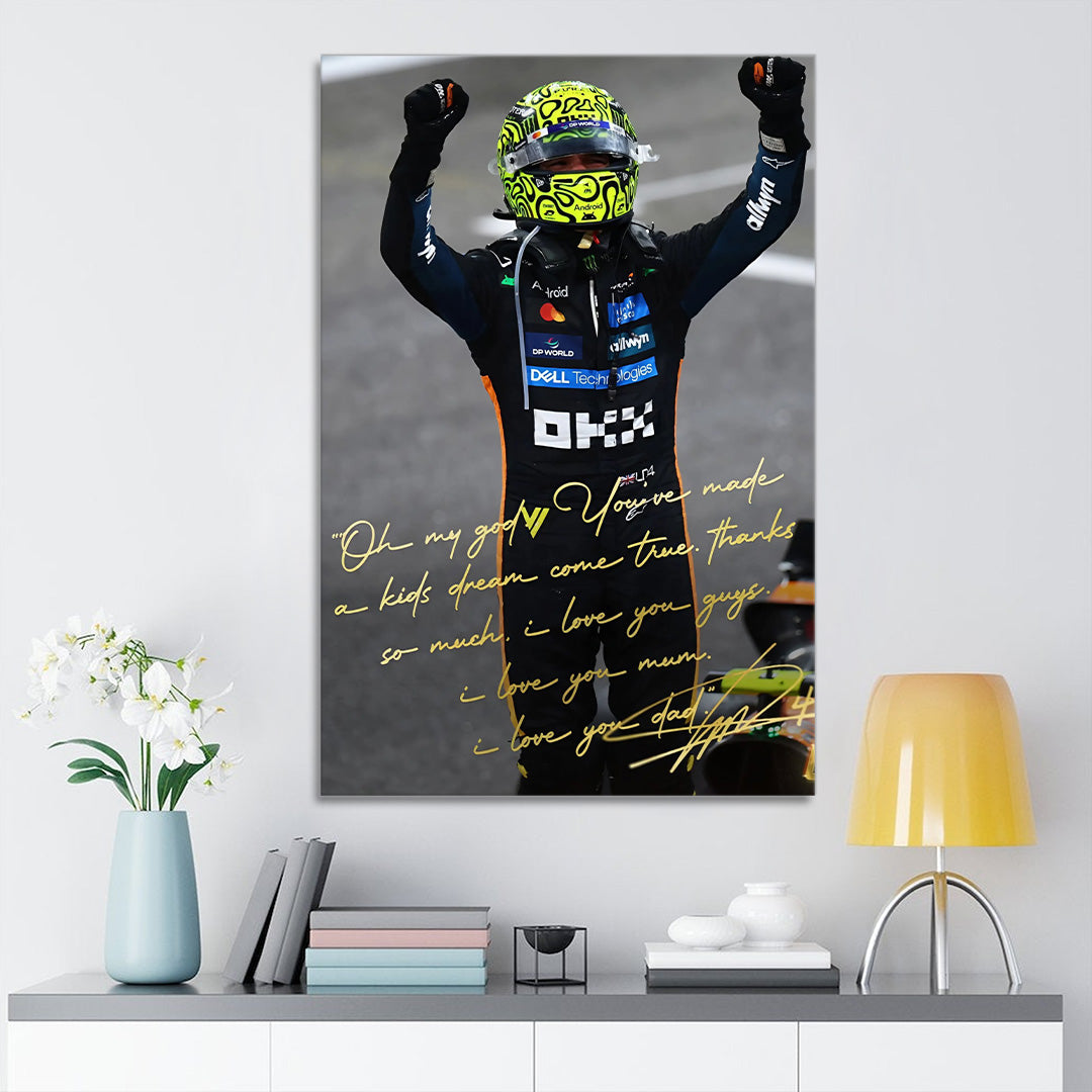 McLaren x Lando Norris World Champions 2025 Rectangle Canvas With Inner Frame – TANTN19210