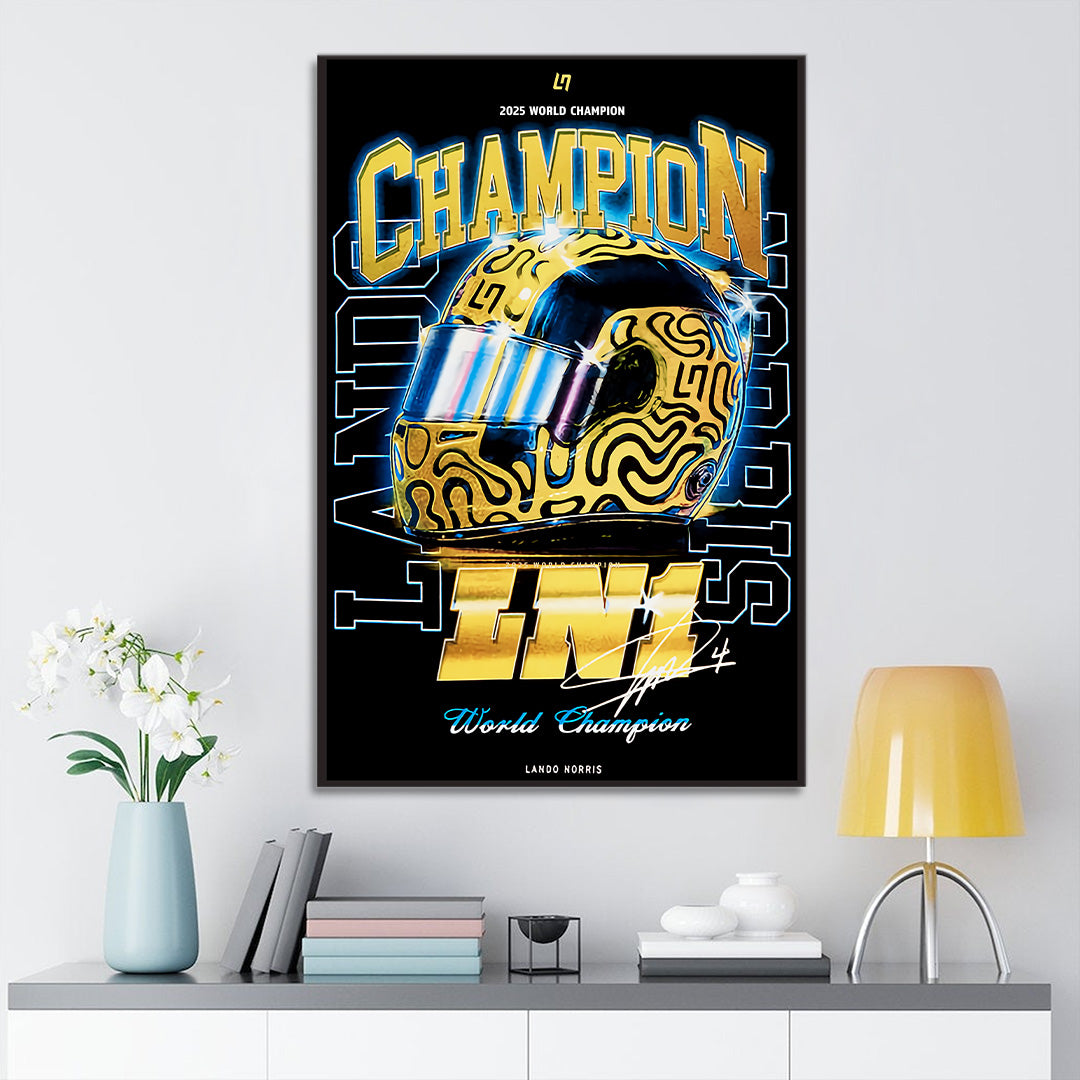 McLaren x Lando Norris World Champions 2025 Rectangle Canvas With Inner Frame – TANTN19214