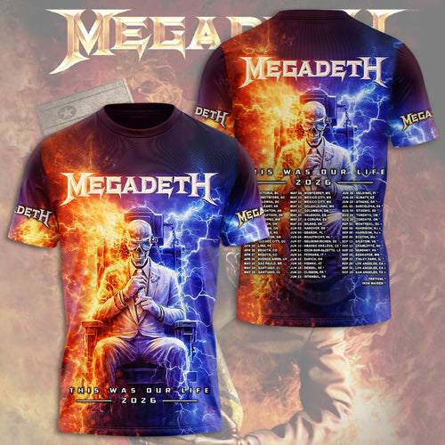 Megadeth This Was Our Life 2026 3D Apparel – TMTHU5600