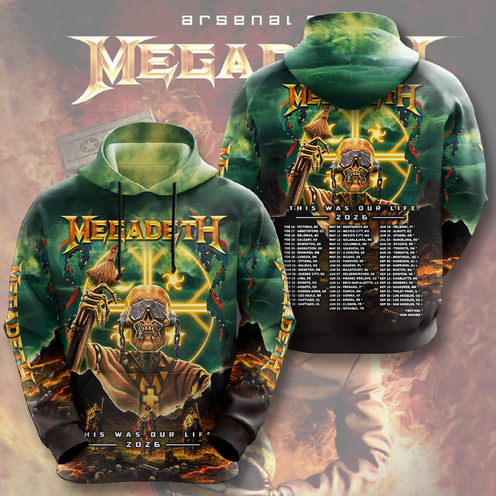 Megadeth This Was Our Life 2026 3D Apparel – TMTHU5977