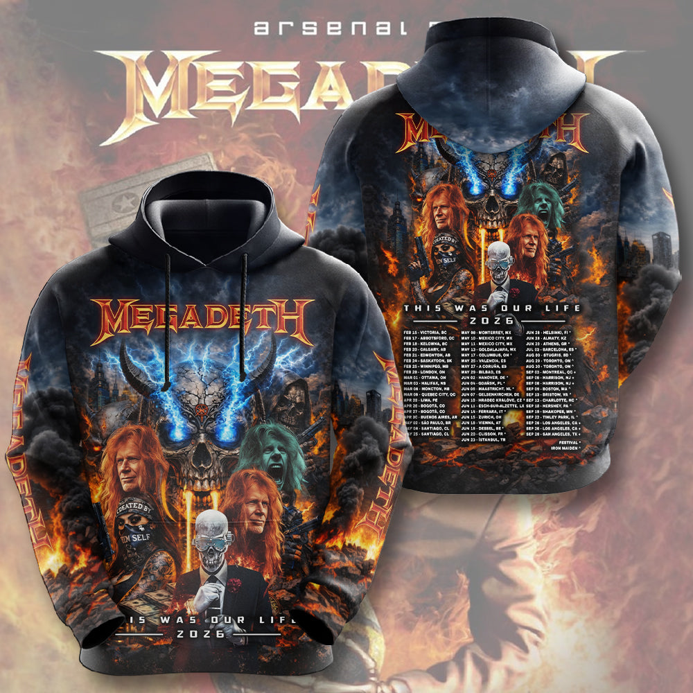 Megadeth This Was Our Life 2026 3D Apparel – TMTHU6158