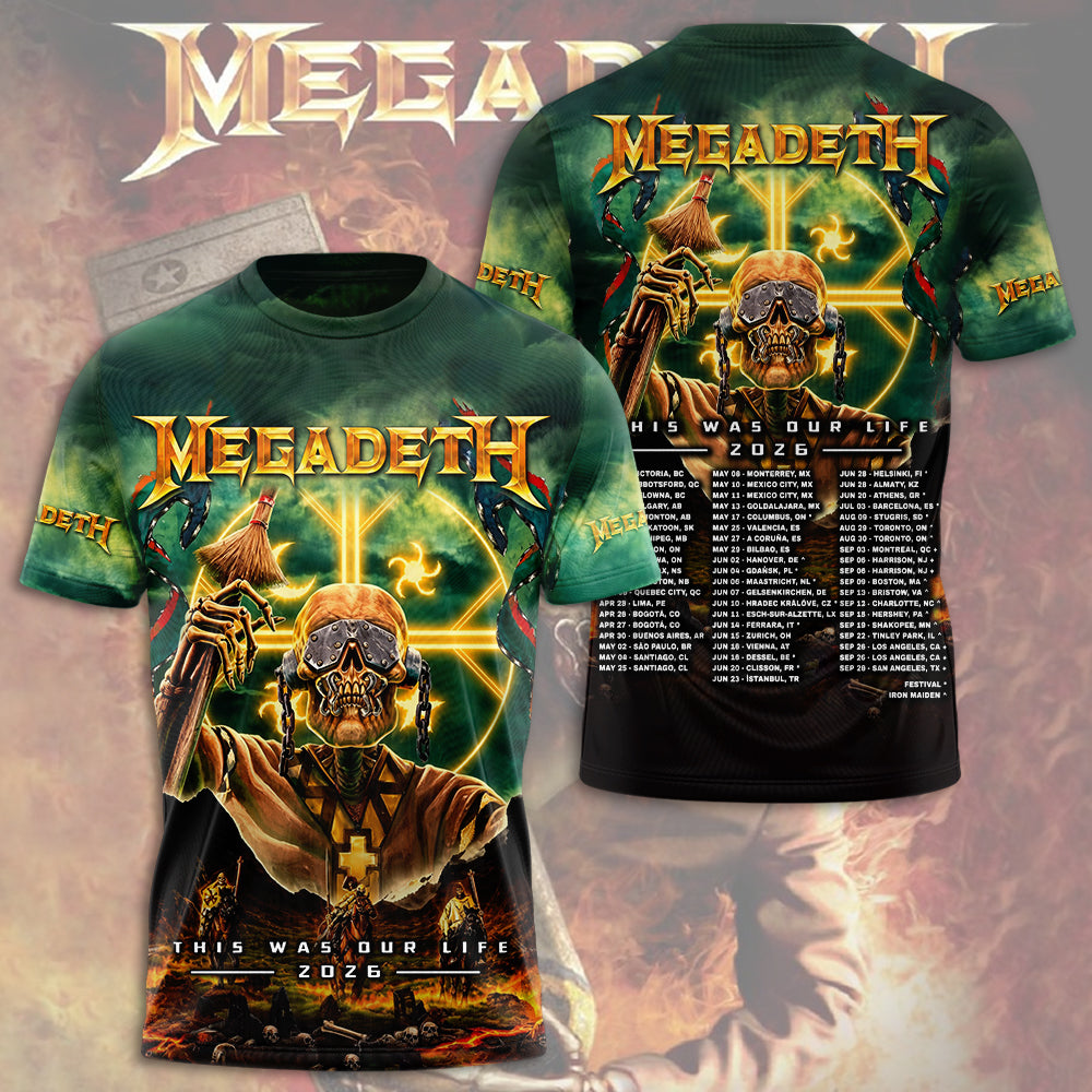 Megadeth This Was Our Life 2026 3D Apparel – TMTHU5977