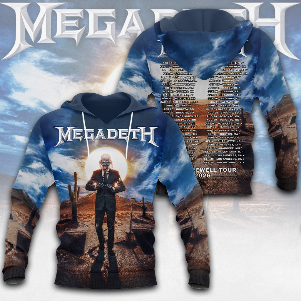 Megadeth Farewell Tour 2026 3D Apparel – TANTN22799