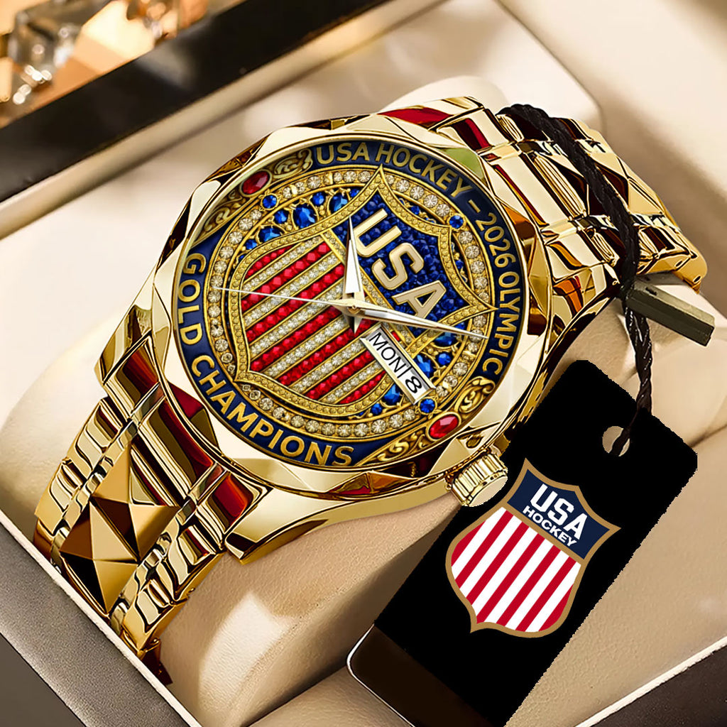USA Men's Hockey 2026 Winter Olympics Gold Medal Alloy Luxury Quartz Watch – TANTN21166